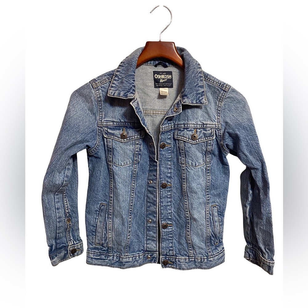OshKosh B'Gosh Classic Blue Denim Jean Jacket Girls Size 12